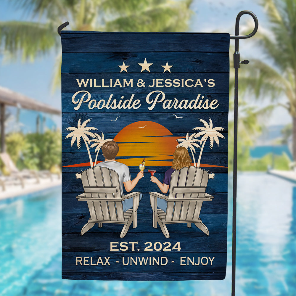 Poolside Paradise - Personalized Custom Flag