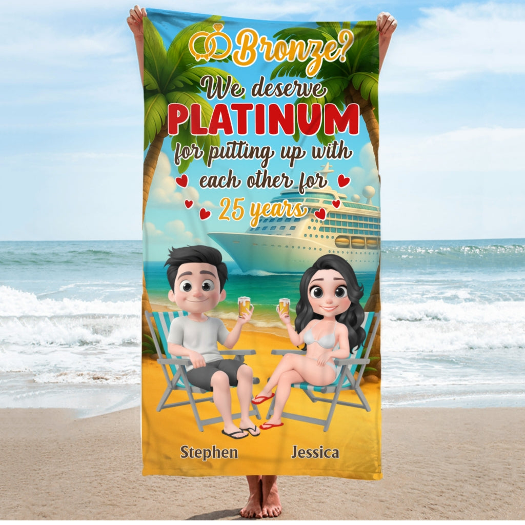 We Deserve Platinum - Personalized Custom Beach Towel