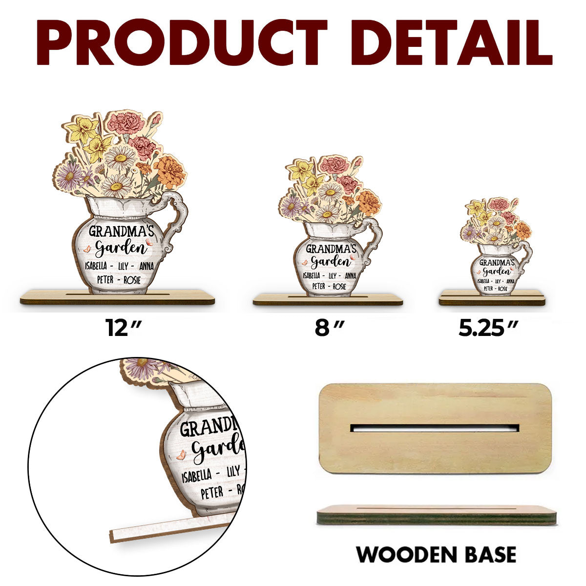 Our Love Grows With You - Personalized Custom 2-Layer Wood Plaque With Flat Base