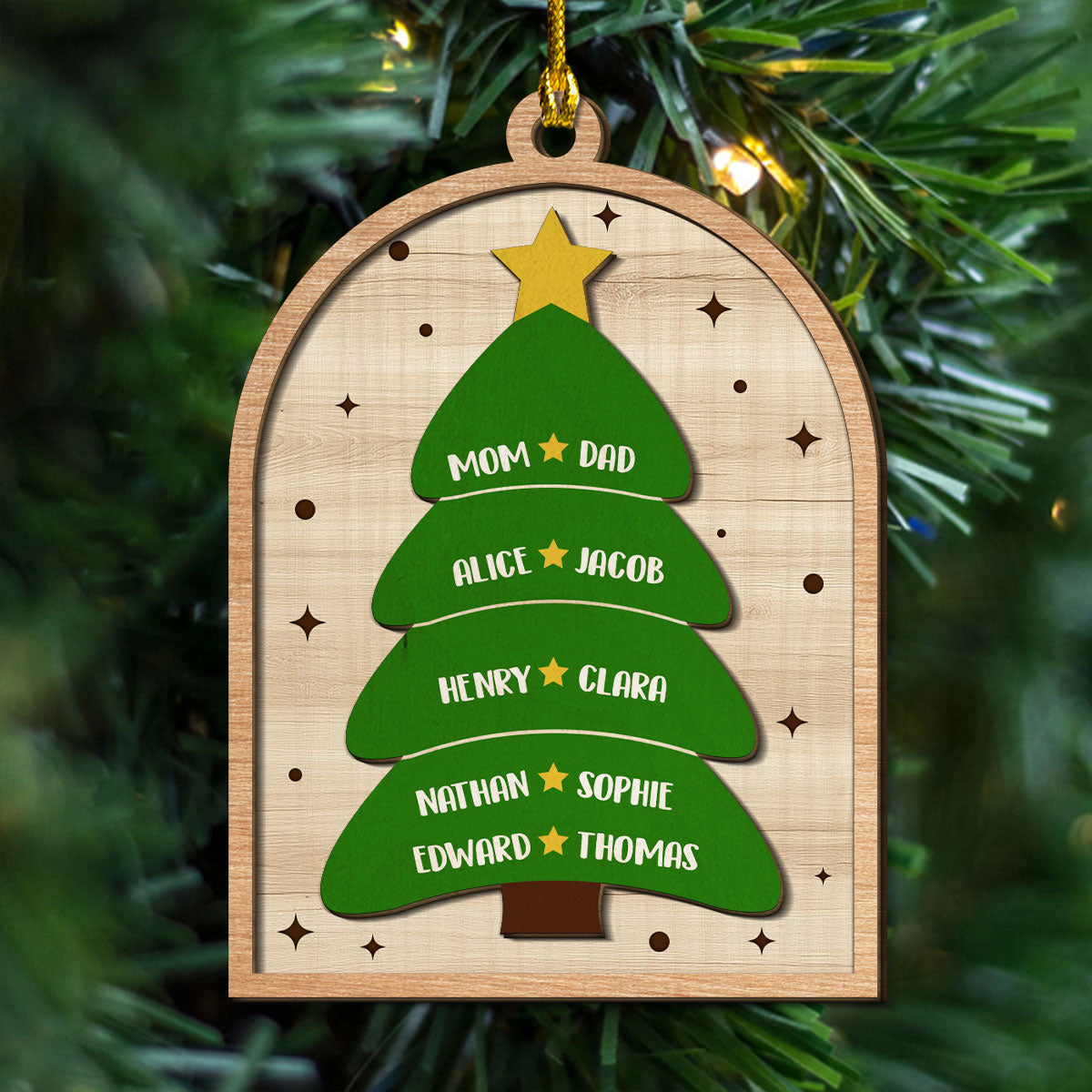 Christmas Tree - Personalized Custom Freeshape 2-Layered Wood Ornament