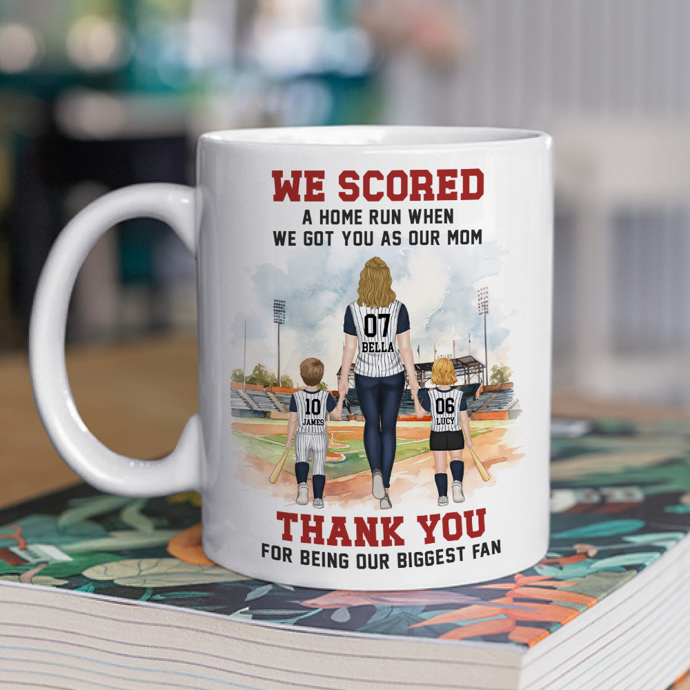 We Scored A Home Run When We Got You - Personalized Custom Coffee Mug
