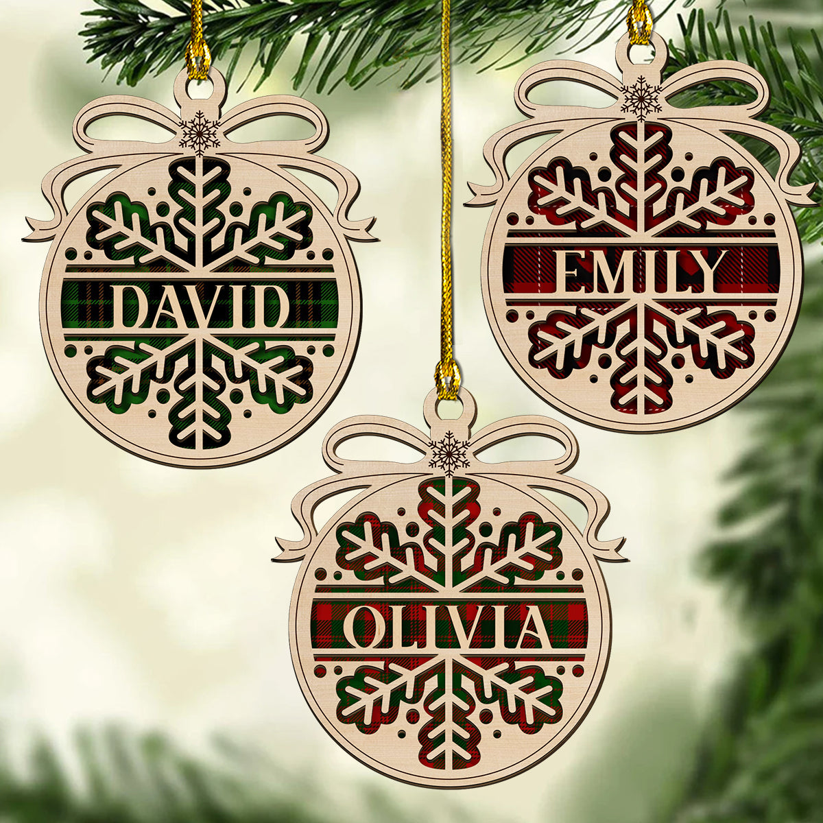 Merry Christmas - Personalized Custom 2-layered Wood Ornament