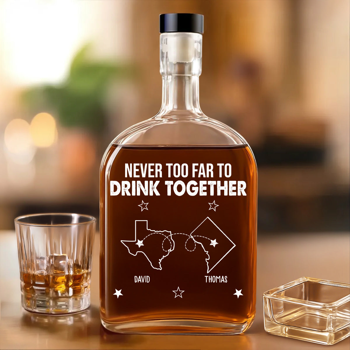 Never Too Far - Personalized Custom Spirits Decanter