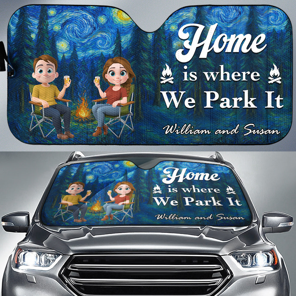Home Is Where We Park It - Personalized Custom Car Sunshade