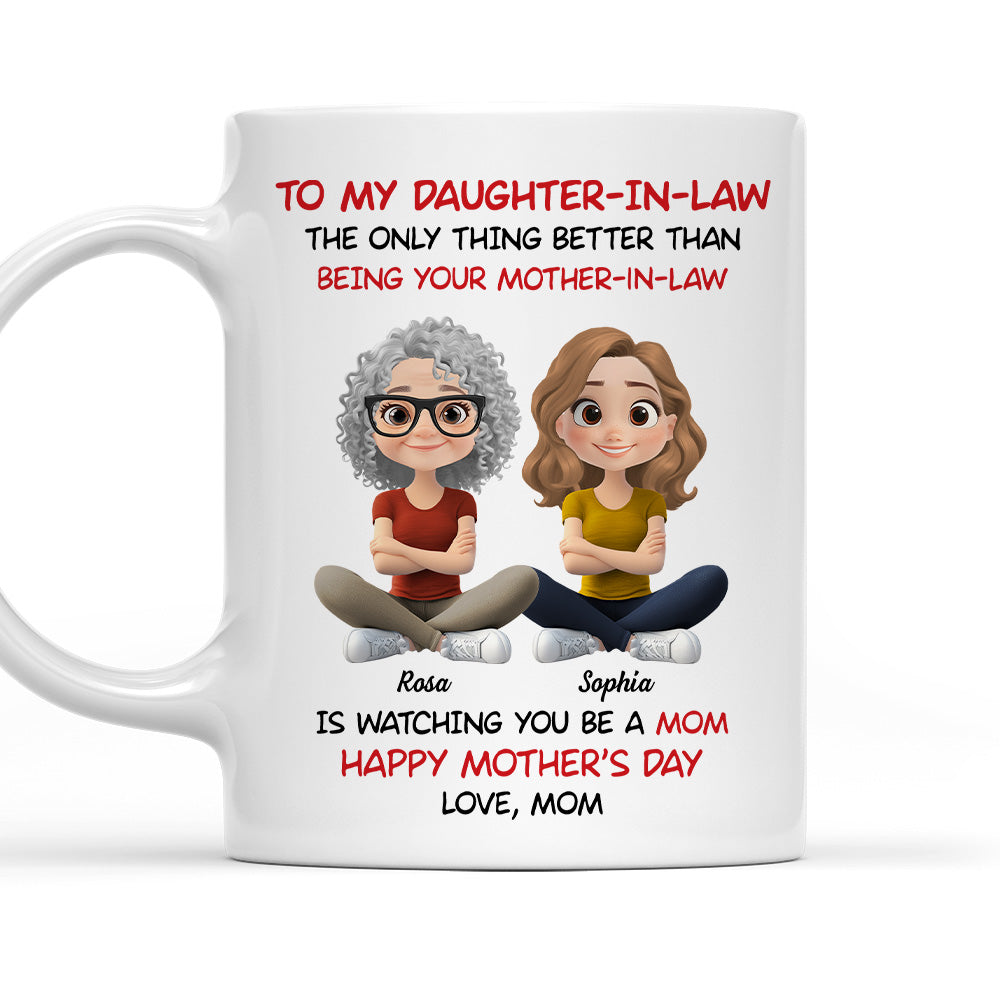 To My Daughter In Law Cartoonize - Personalized Custom Coffee Mug