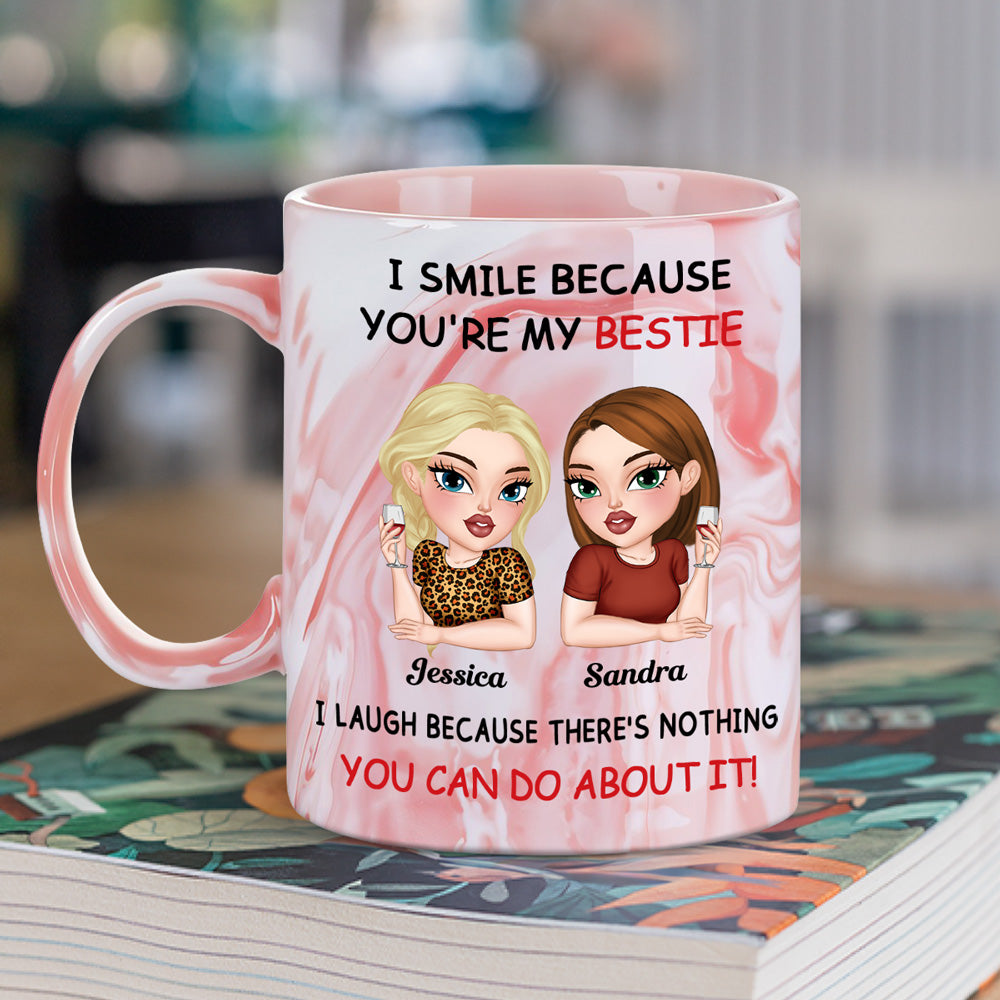Laugh Together - Personalized Custom Pink Marble Mug