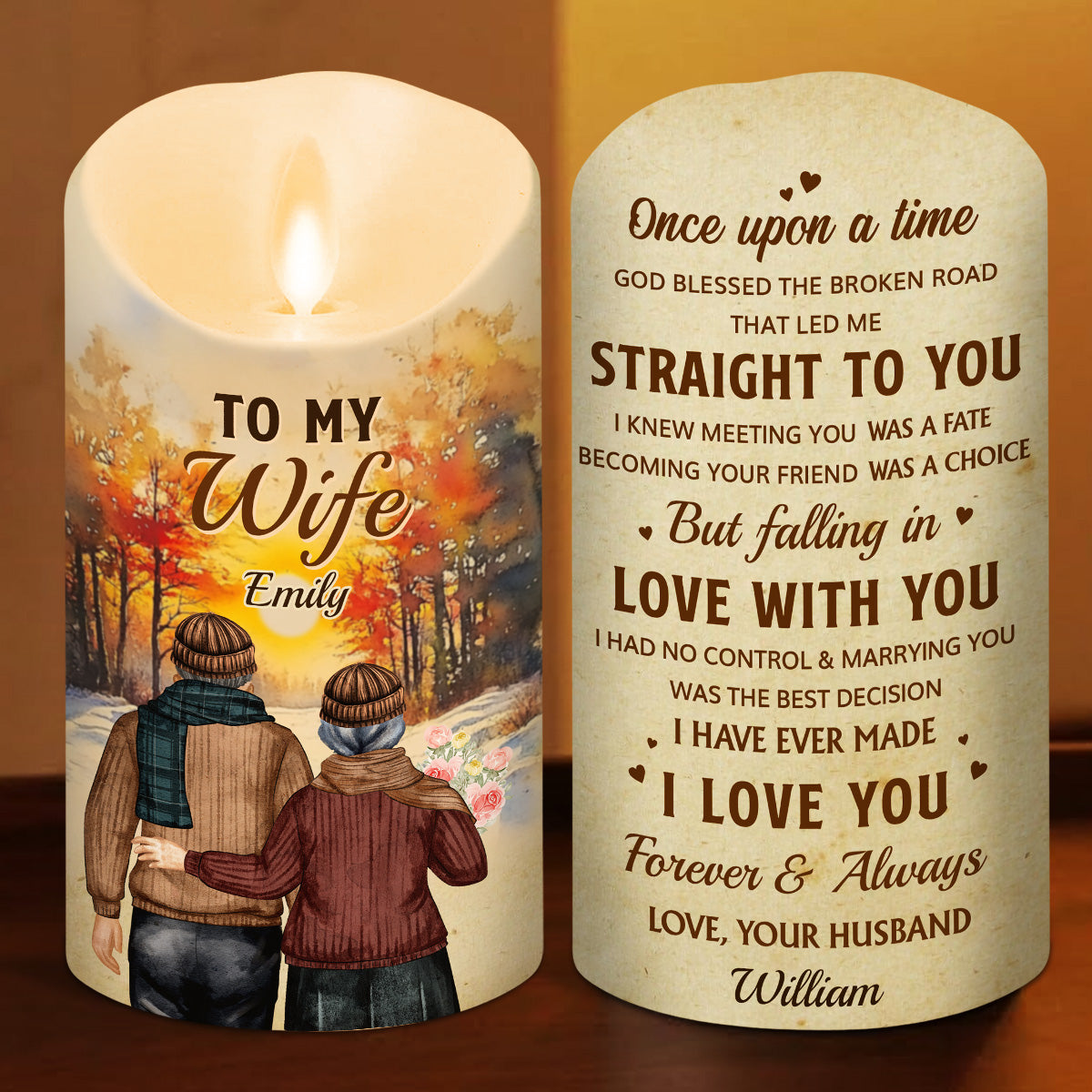 Marrying You Was The Best Decision - Personalized Custom LED Candle