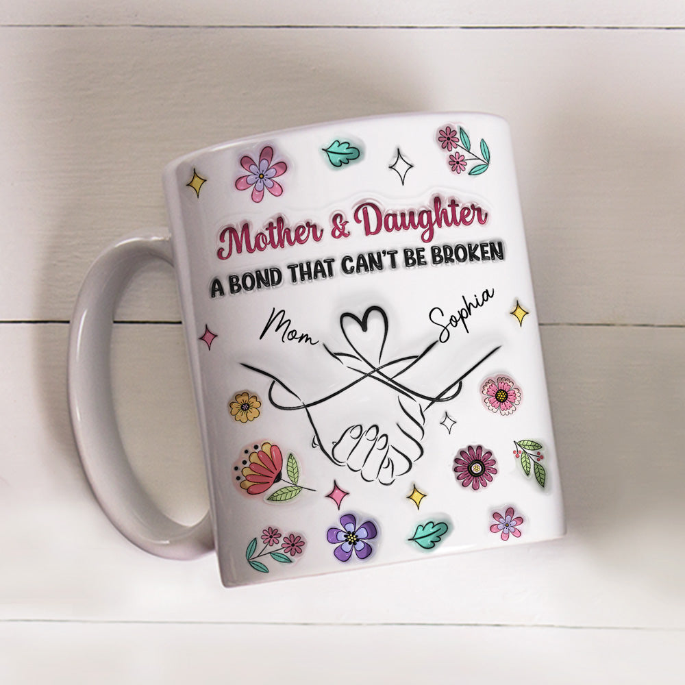 Holding Mommy Hand - Personalized Custom 3D Inflated Effect Mug