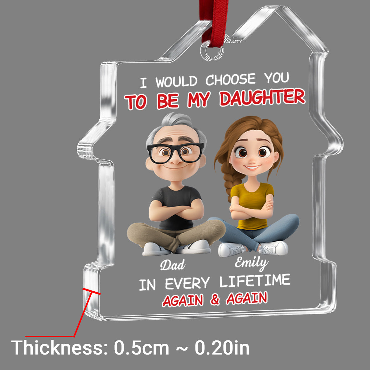 Always Choose You - Personalized Custom House Shaped Glass Ornament