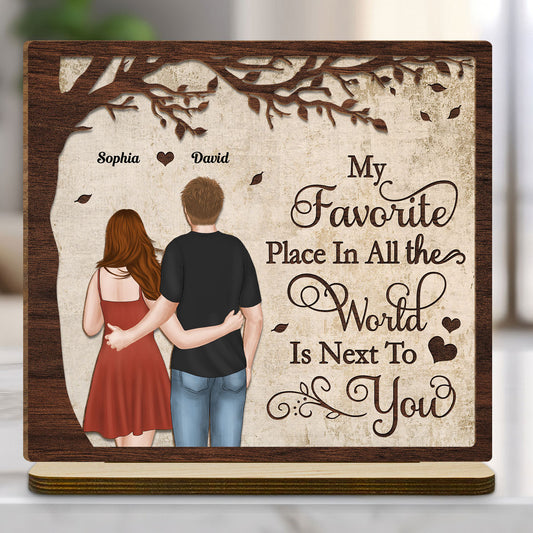 You Are Mine - Personalized Custom 2-Layer Wood Plaque With Flat Base