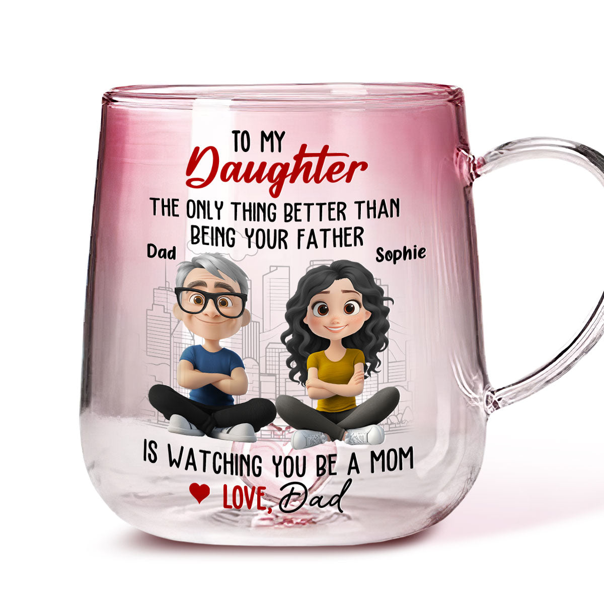 Watching You Grow Is Everything - Personalized Custom Pink Gradient Glass Mug