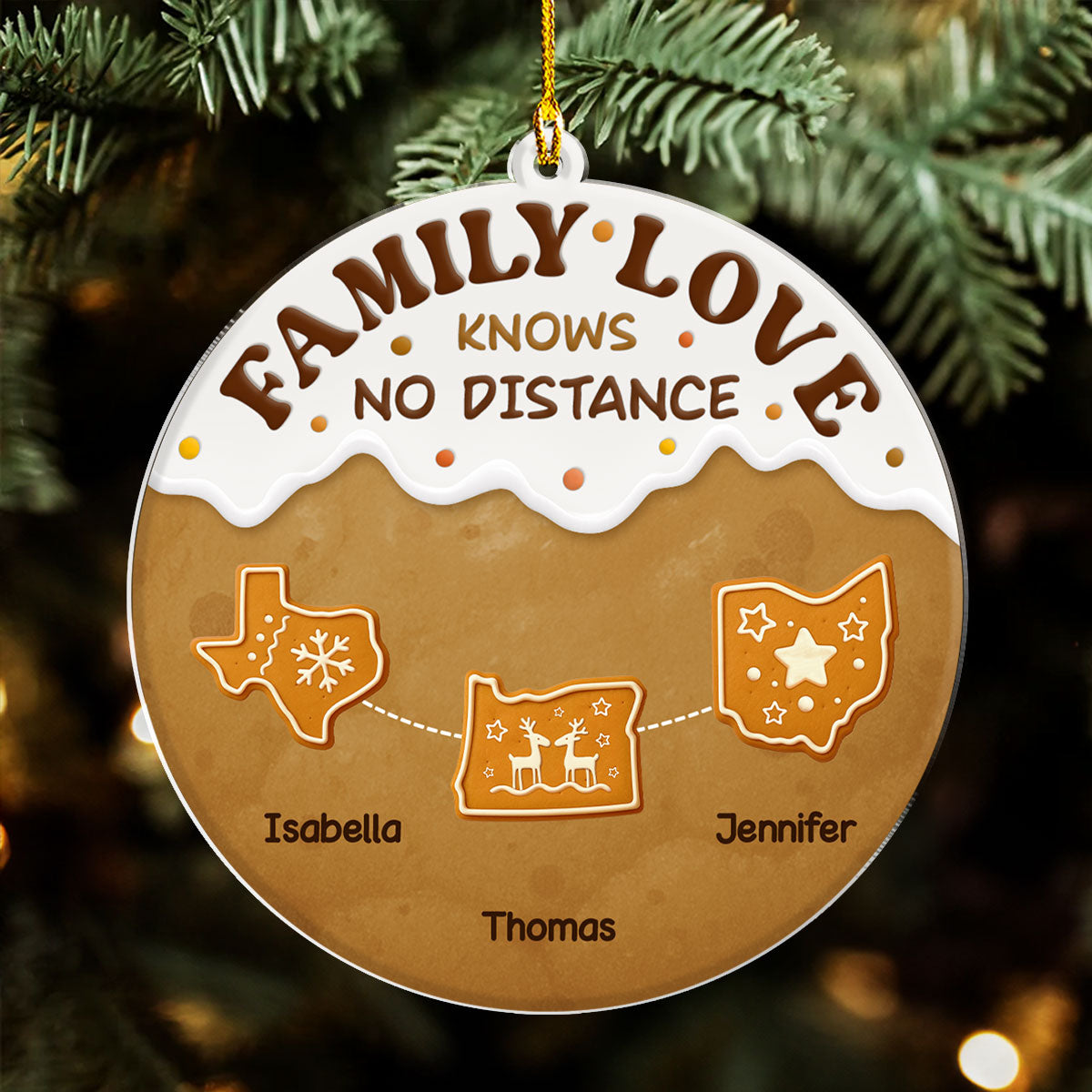 Connected By Hearts - Personalized Custom Acrylic Ornament