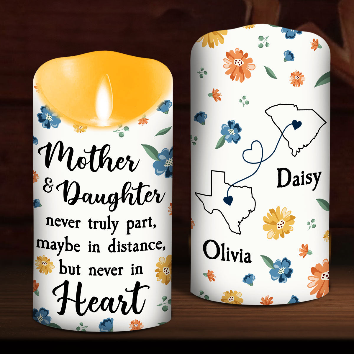 Mother And Daughter -  Personalized Custom LED Candle