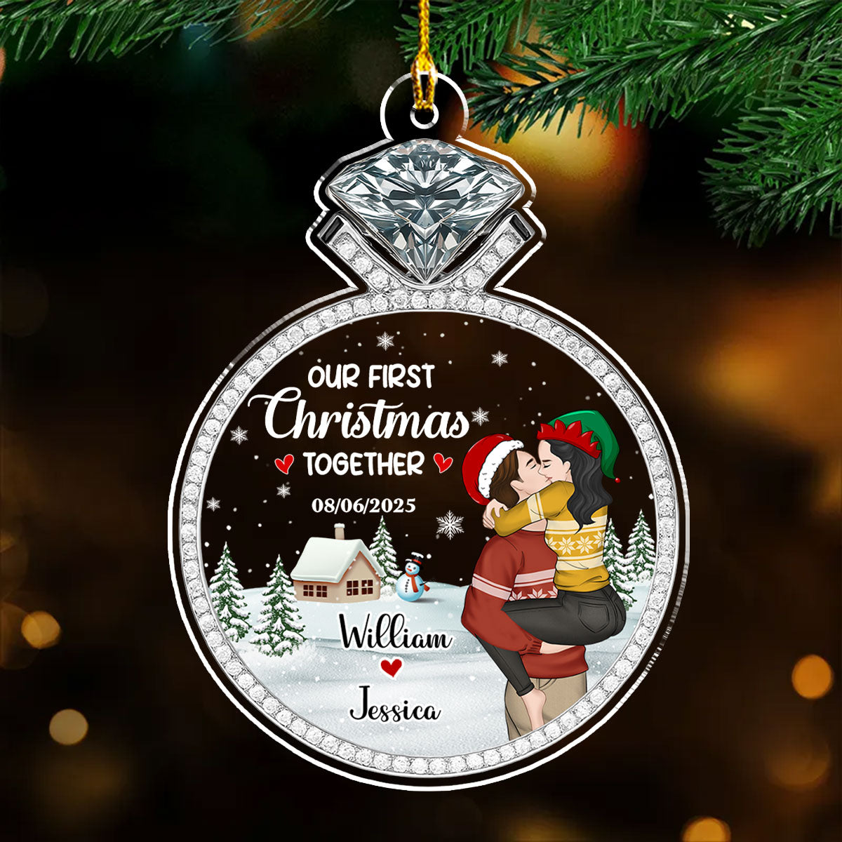 She Said Yes - Personalized Custom Acrylic Ornament