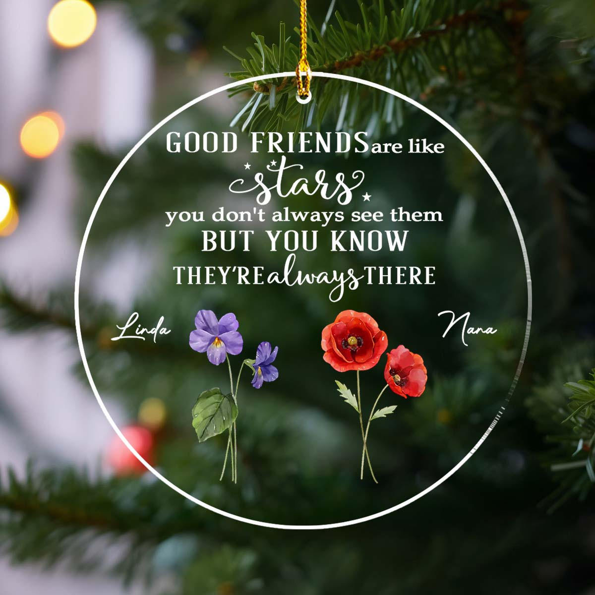 Friends Like Stars - Personalized Custom Acrylic Ornament