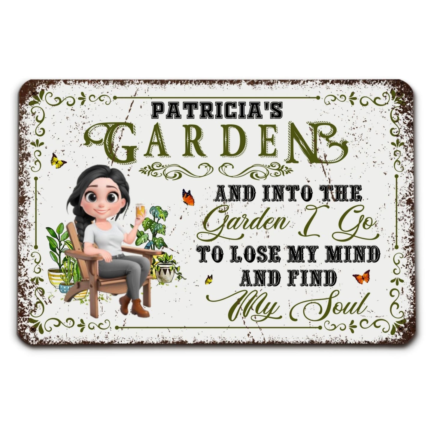 And Into The Garden I Go Gardening - Personalized Custom Metal Sign