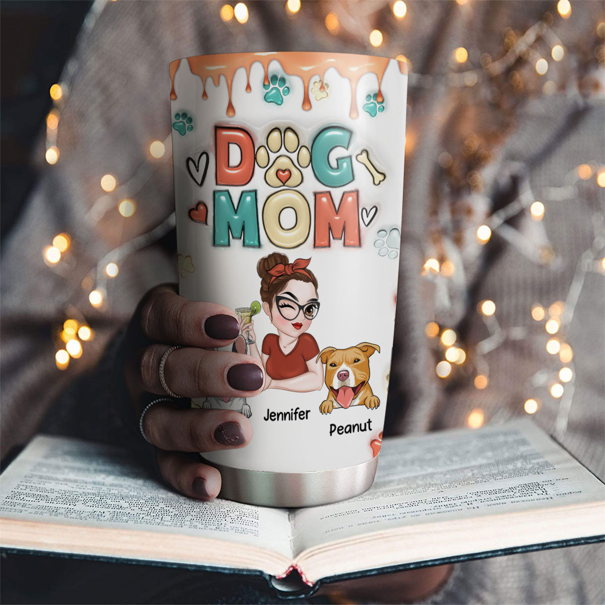 Mom Of Dogs - Personalized Custom 3D Inflated Effect Tumbler