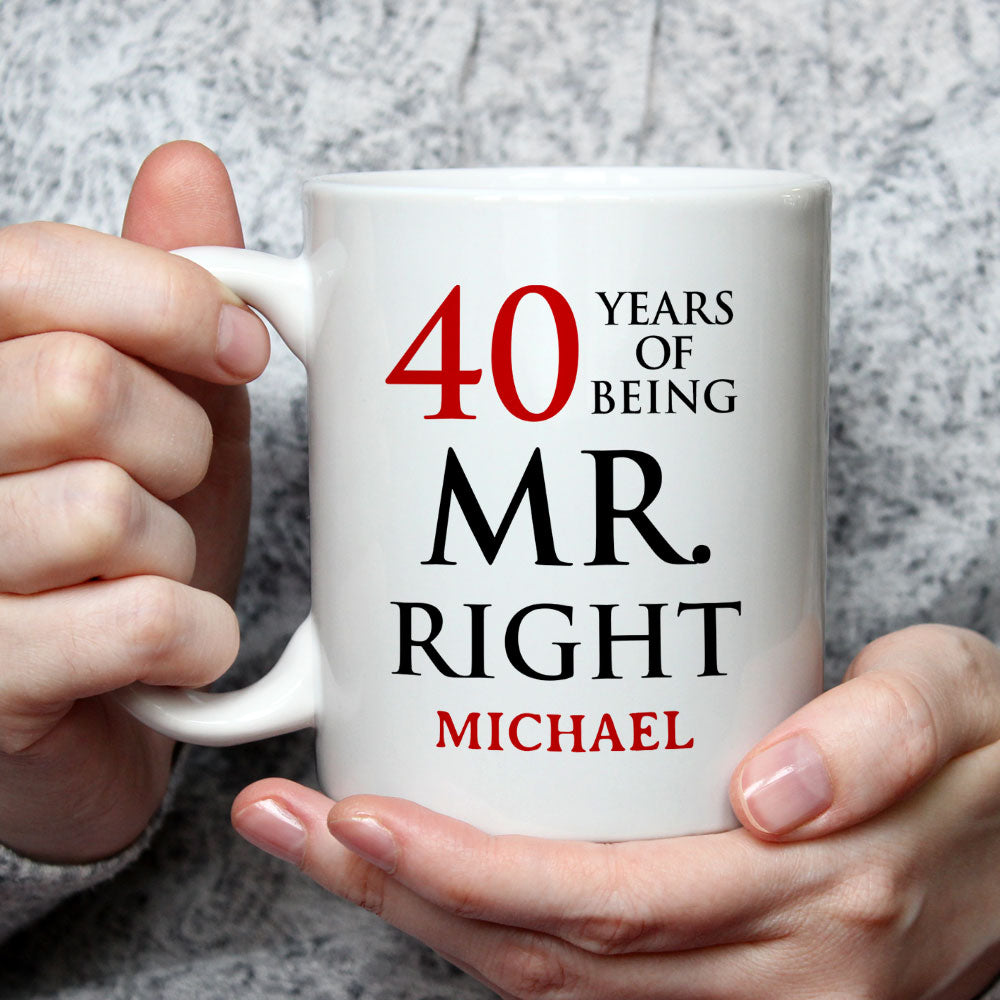 Anniversary Of Being Mr And Mrs Right - Personalized Custom Coffee Mug