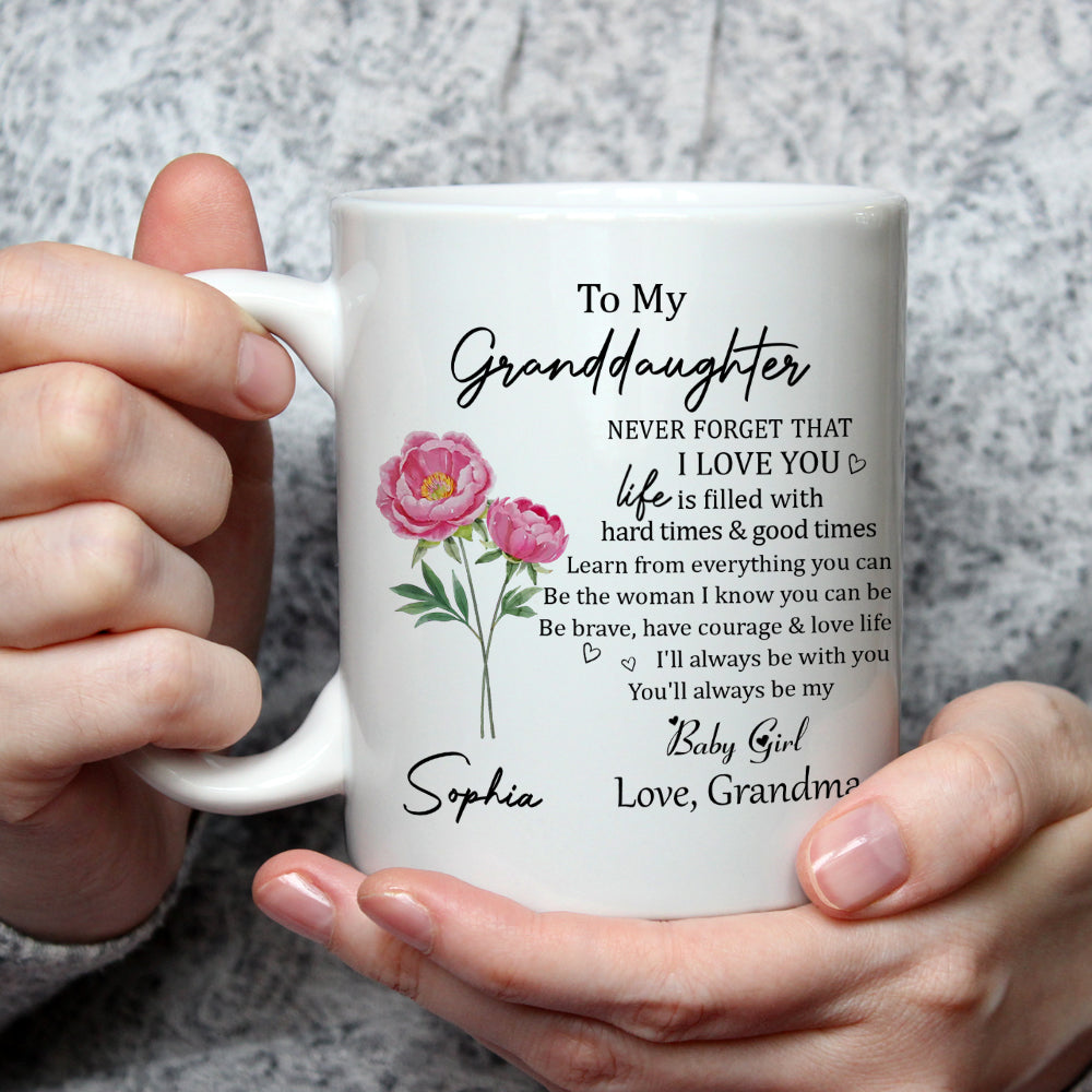Never Forget Granddaughter - Personalized Custom Coffee Mug