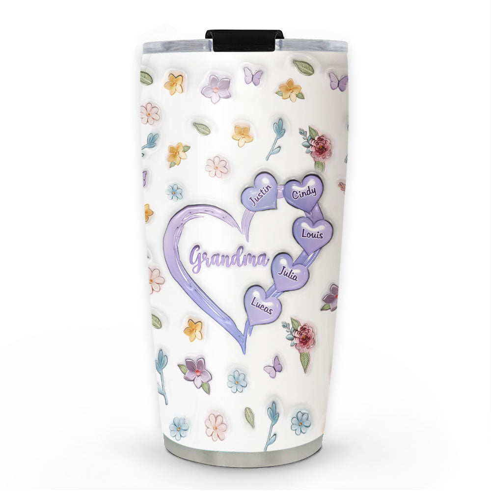 Best Grandma Ever - Personalized Custom 3D Inflated Effect Tumbler