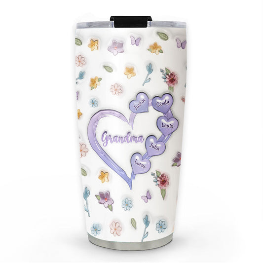 Best Grandma Ever - Personalized Custom 3D Inflated Effect Tumbler