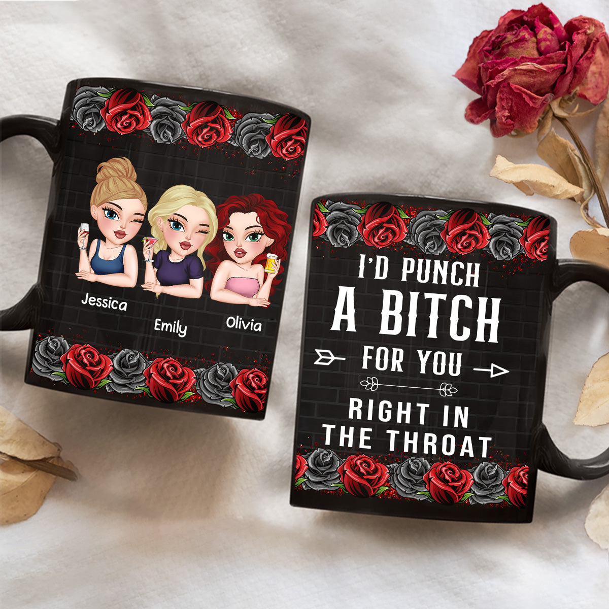 Bestie I Punch A Bitch For You - Personalized Custom Coffee Mug