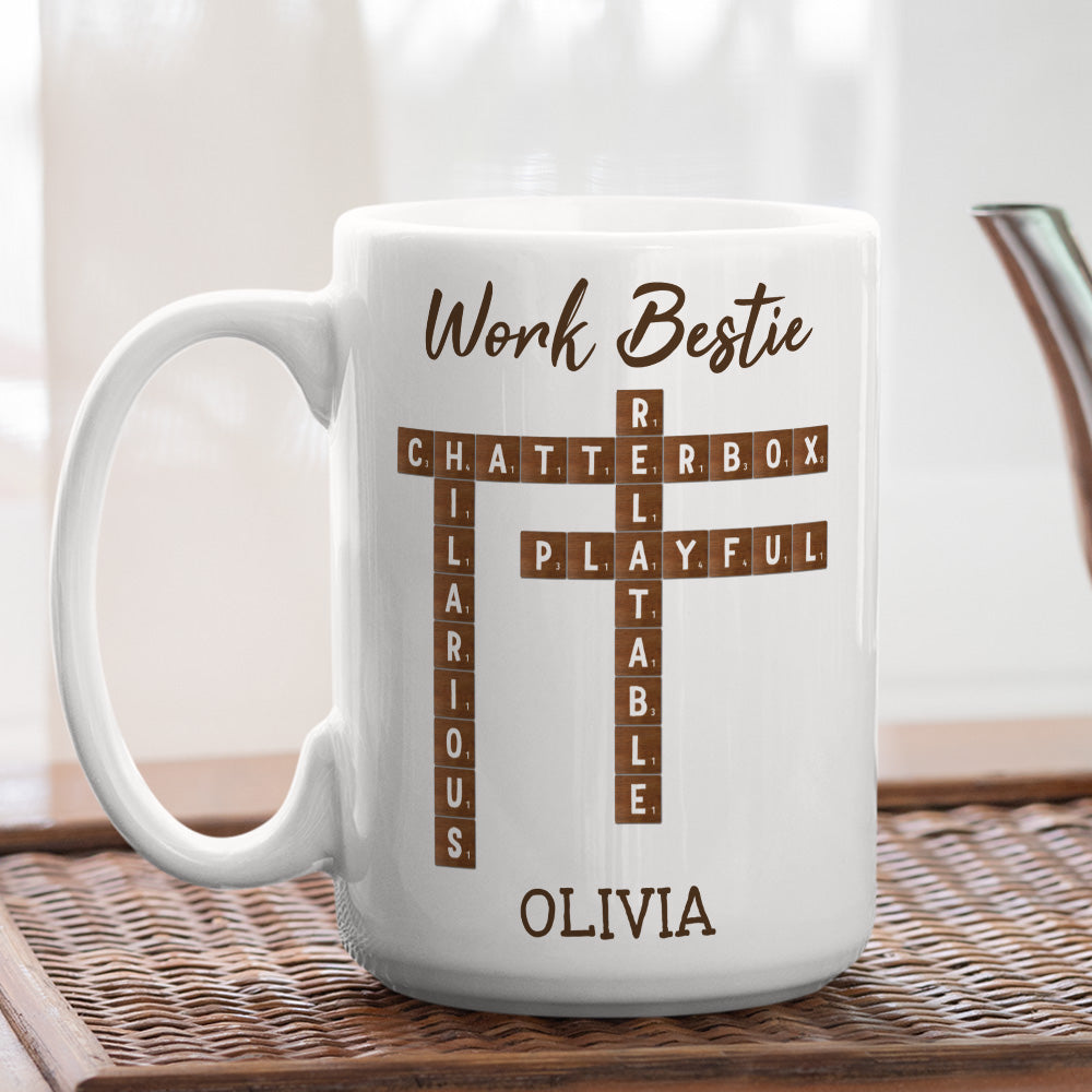 Work Bestie Crossword - Personalized Custom Coffee Mug