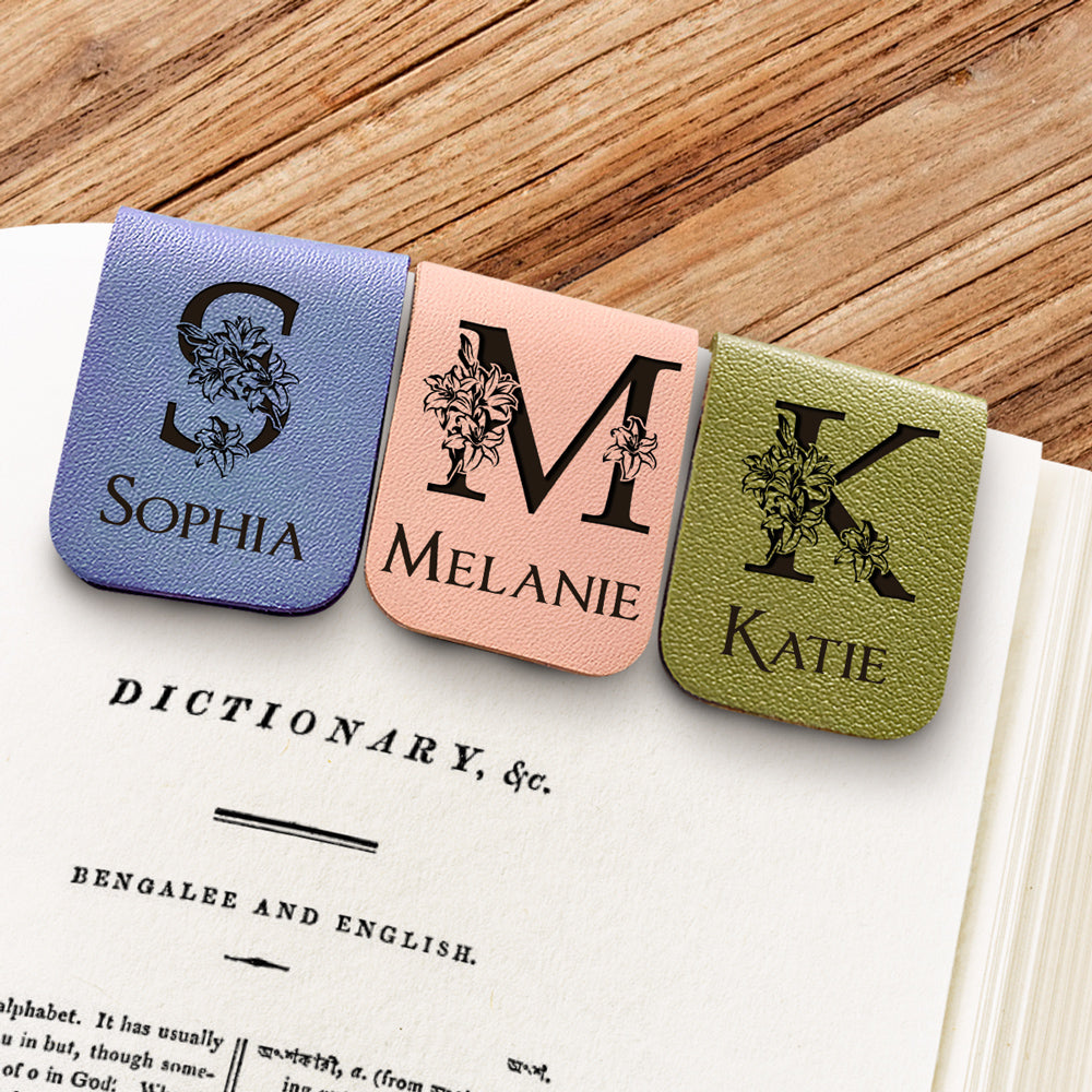 Alphabet - Personalized Custom Leather Bookmark