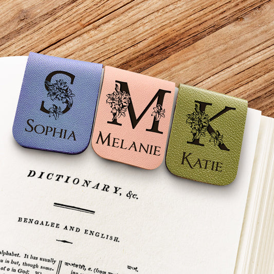 Alphabet - Personalized Custom Leather Bookmark