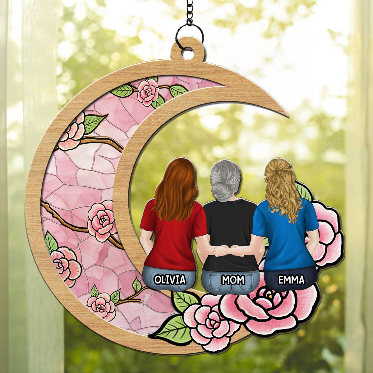 Mom We Love You So Much - Personalized Custom Suncatcher