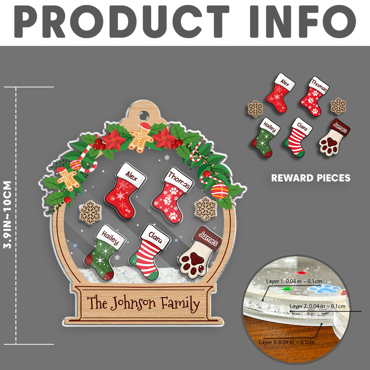 Funny Stocking - Personalized Custom Acrylic Shaker Ornament