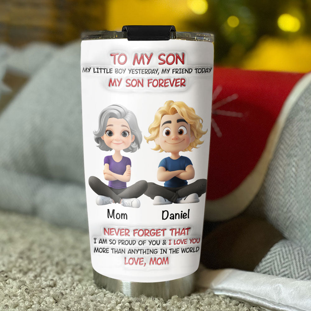 Mommy And Son Forever - Personalized Custom 3D Inflated Effect Tumbler