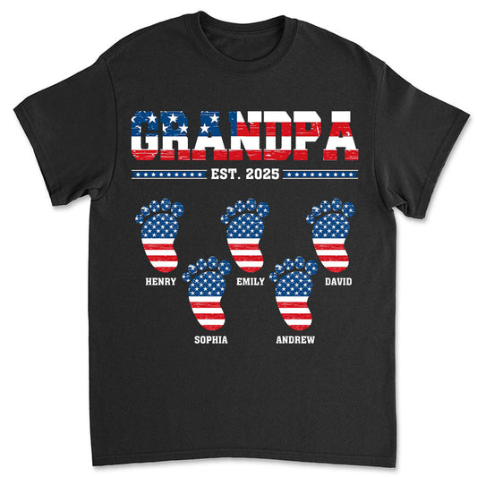Grandpa With Grandkids - Personalized Custom Shirt