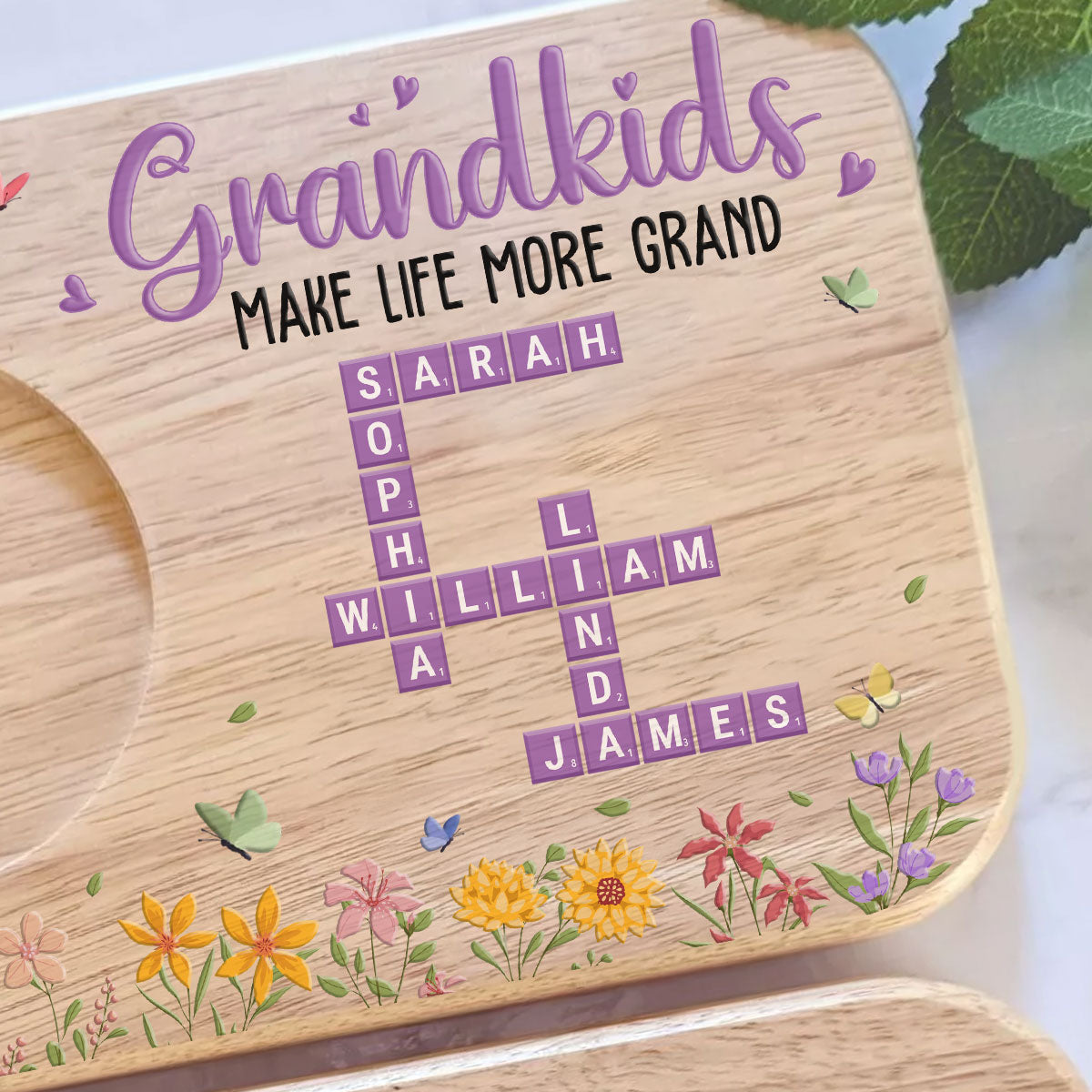 Grandkids Make Life More Grand - Personalized Custom Wooden Treat Board