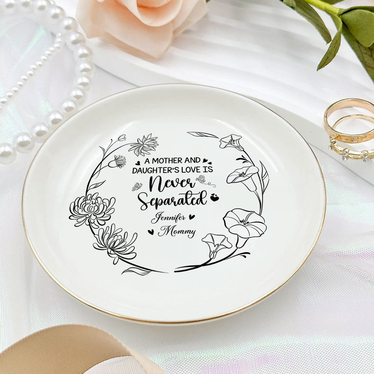 A Mother And Daughters Love - Personalized Custom Jewelry Dish