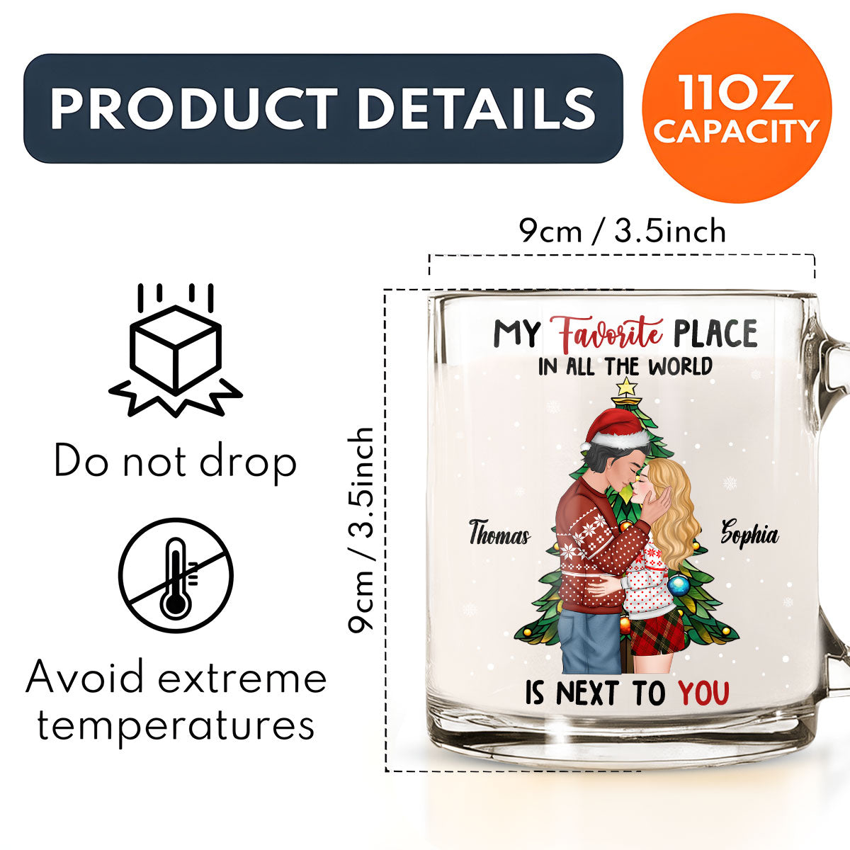 You Are My Favorite Place - Personalized Custom Glass Mug