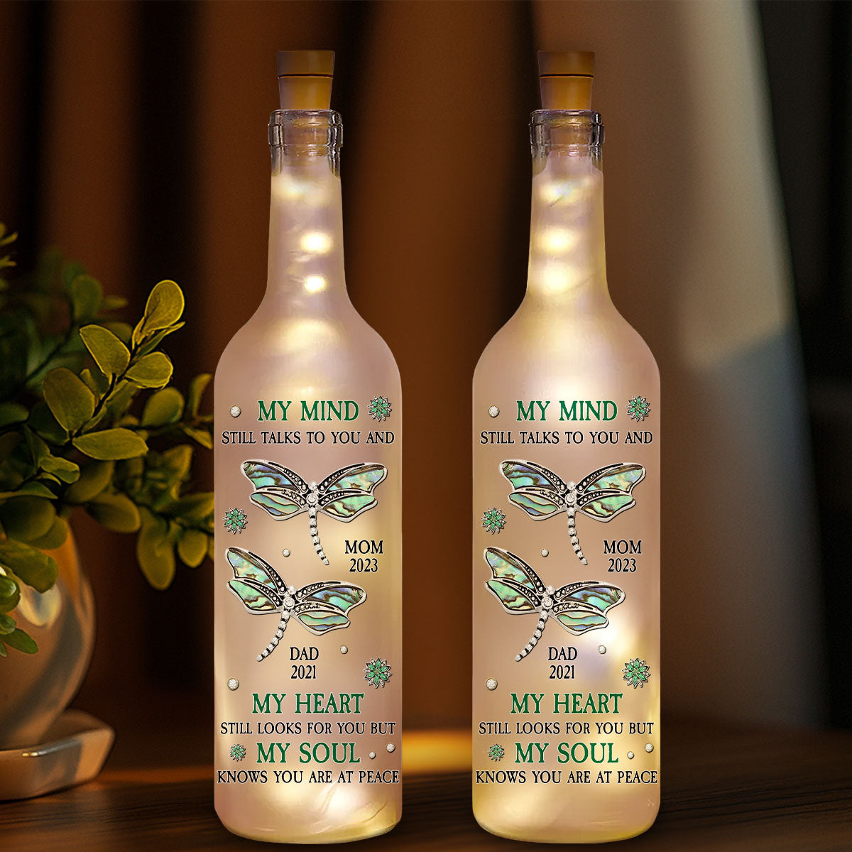 My Mind Still Talks To You - Personalized Custom Bottle Lamp