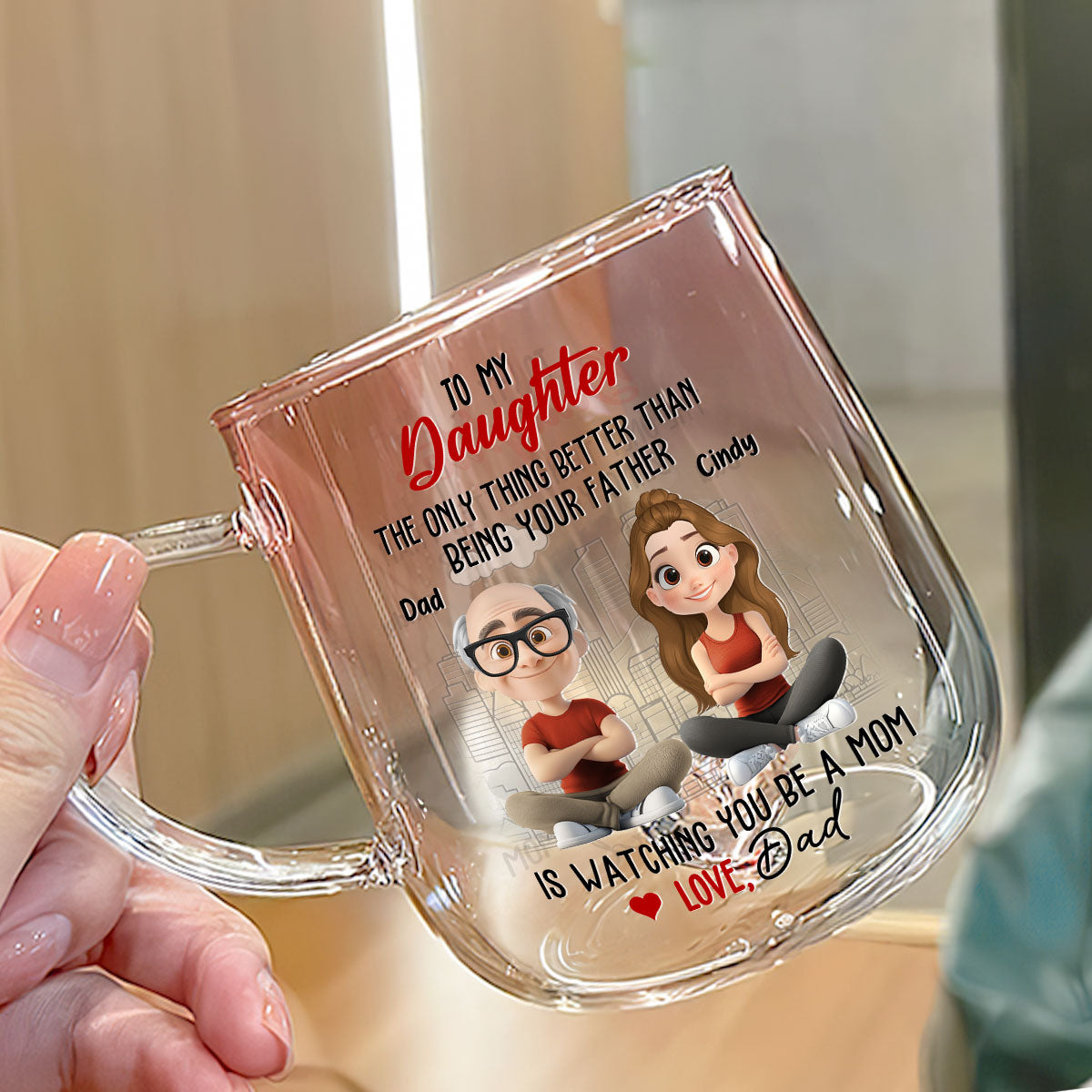 Watching You Grow Is Everything - Personalized Custom Pink Gradient Glass Mug