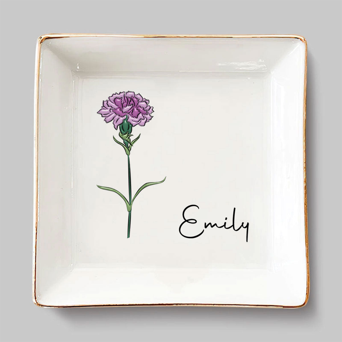 Friends Are Flowers That Never Fade - Personalized Custom 3D Inflated Effect Jewelry Dish