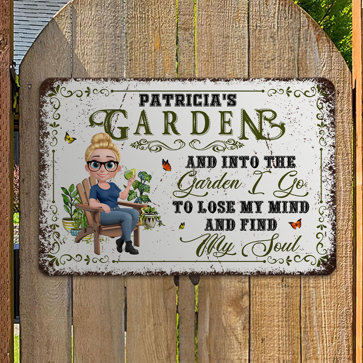 And Into The Garden I Go Gardening - Personalized Custom Metal Sign