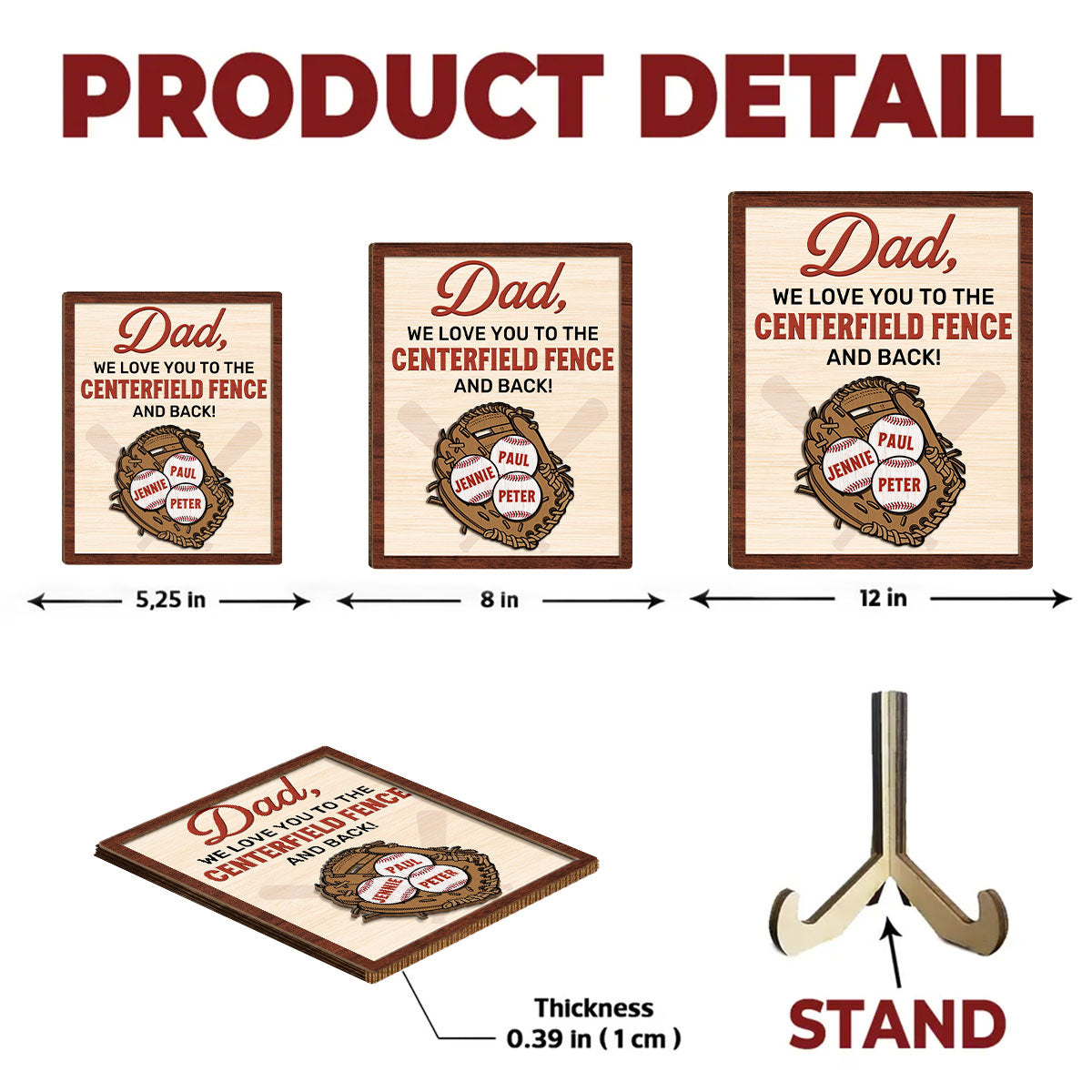 To The Centerfield And Back - Personalized Custom Wooden Plaque