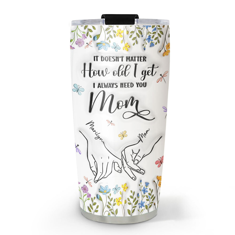 Always Need You Mom - Personalized Custom 3D Inflated Effect Tumbler