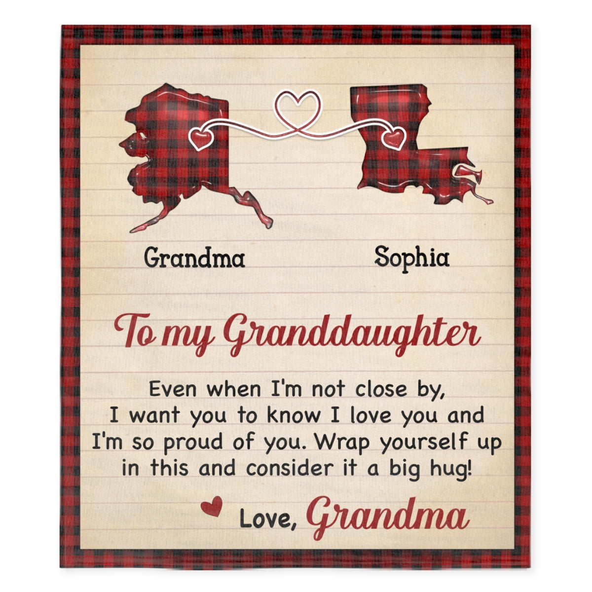 Big Hug Long Distance Gift - Personalized Custom Fleece Blanket