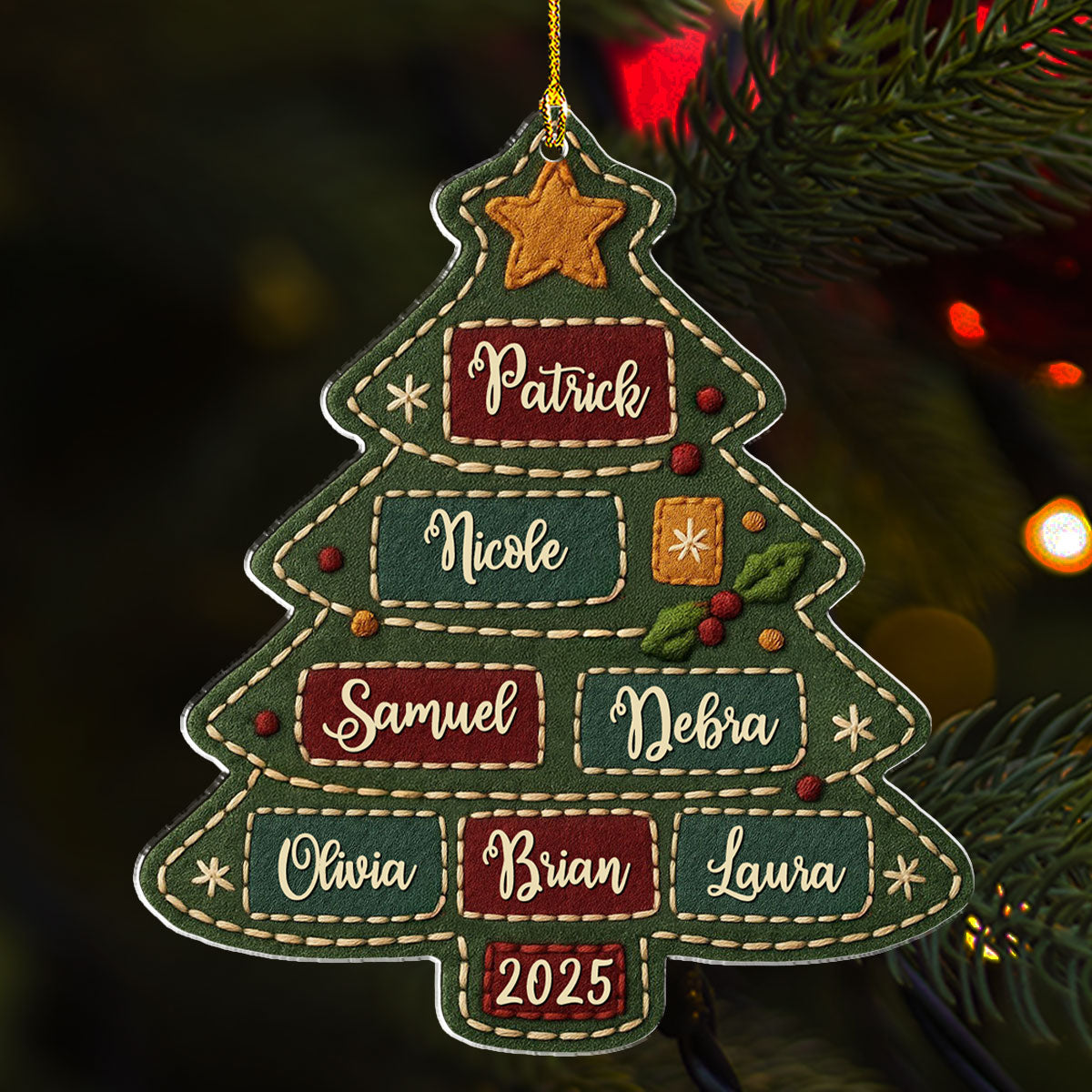 Names Of Joy Tree - Personalized Custom Acrylic Ornament
