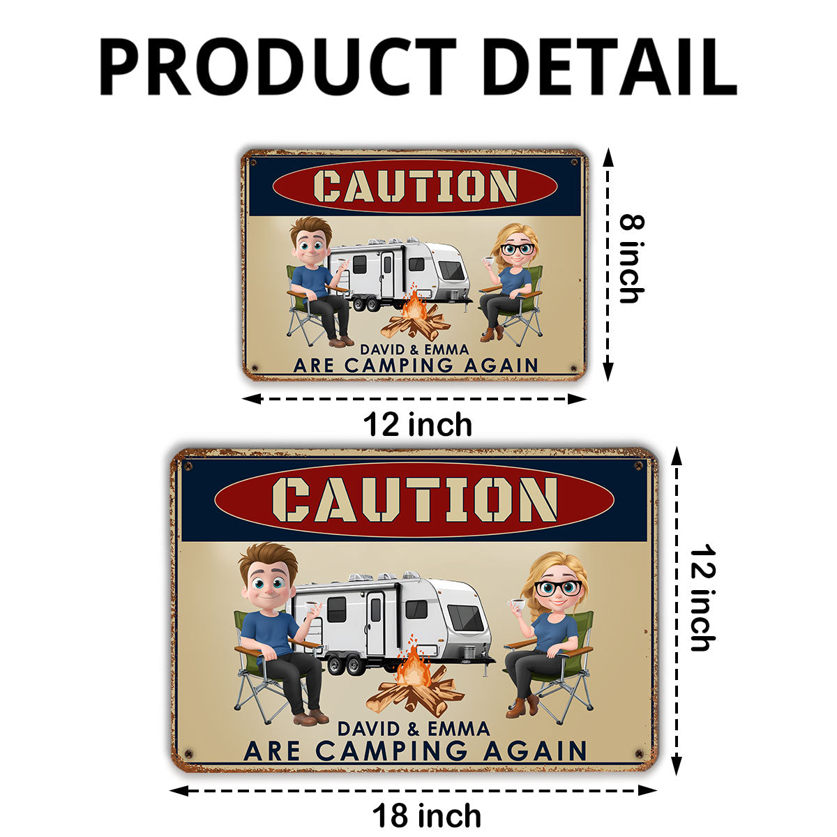 Camping Again - Personalized Custom Metal Sign