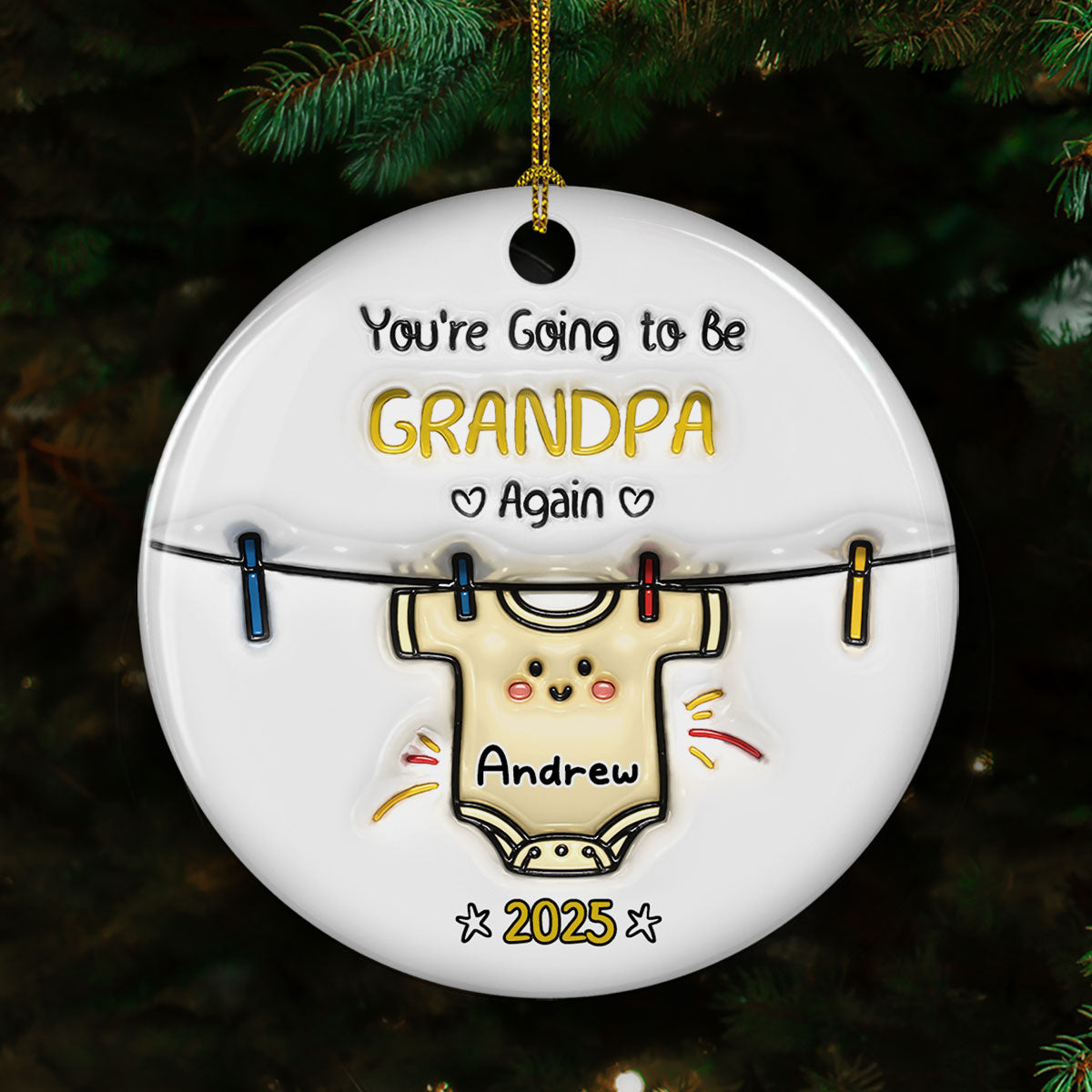 You Are Going To Be Grandparents - Personalized Custom 3D Inflated Ceramic Ornament