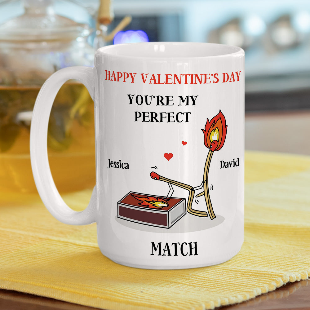 You Are My Perfect Match - Personalized Custom Coffee Mug