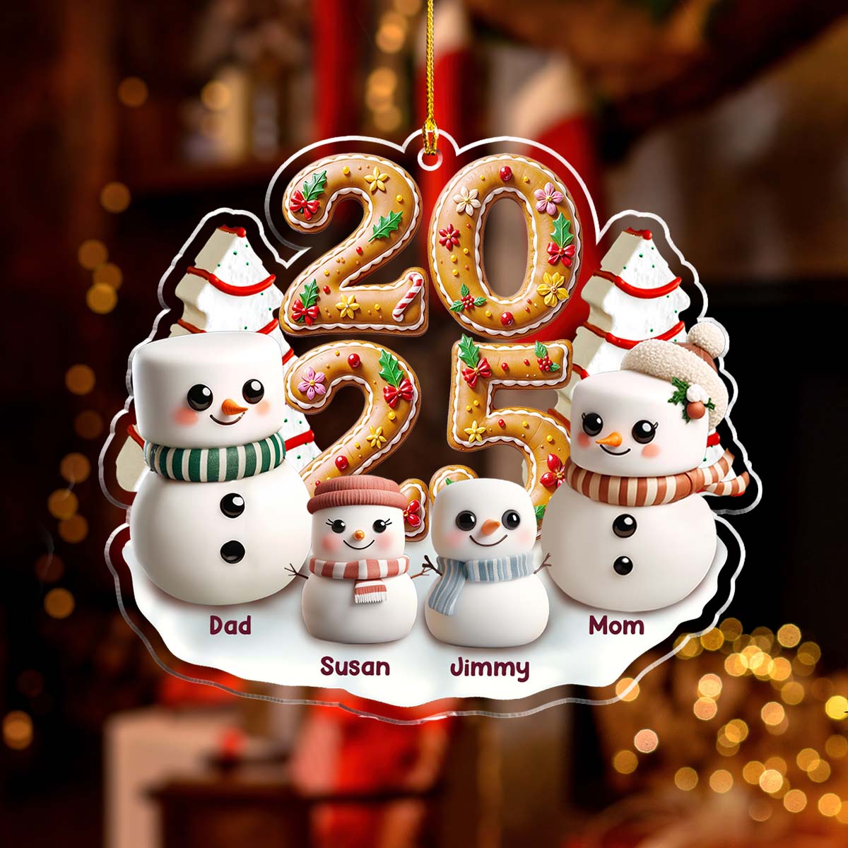 Candyland Family Gathering - Personalized Custom Acrylic Ornament