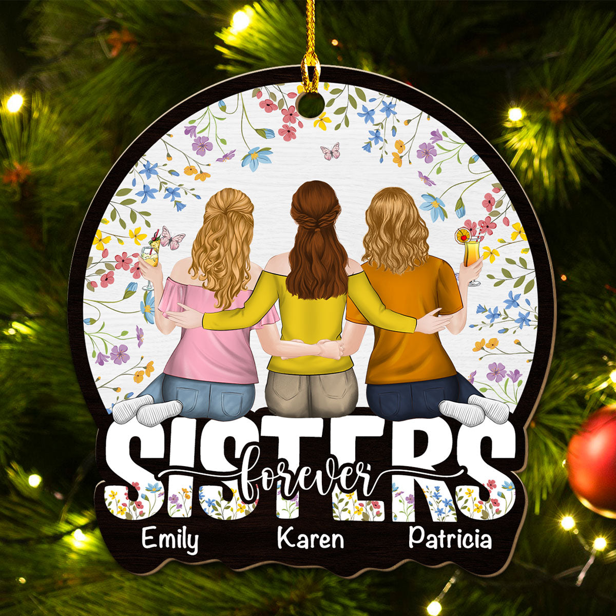 Bestie Colorful - Personalized Custom Wood Ornament