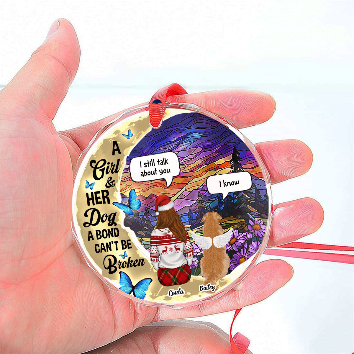 Forever In My Heart - Personalized Custom Glass Ornament